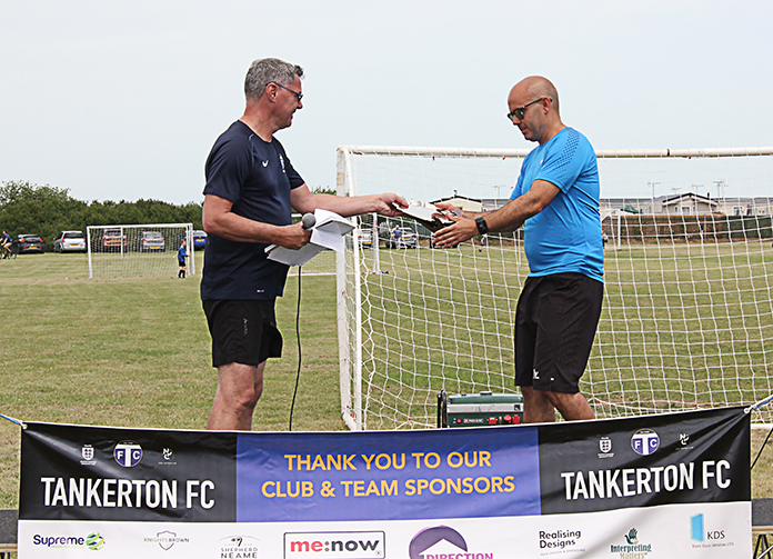 TFC Chairman, Andy Davidson presents the Chairman's Special Award to Dean Gonsalves
